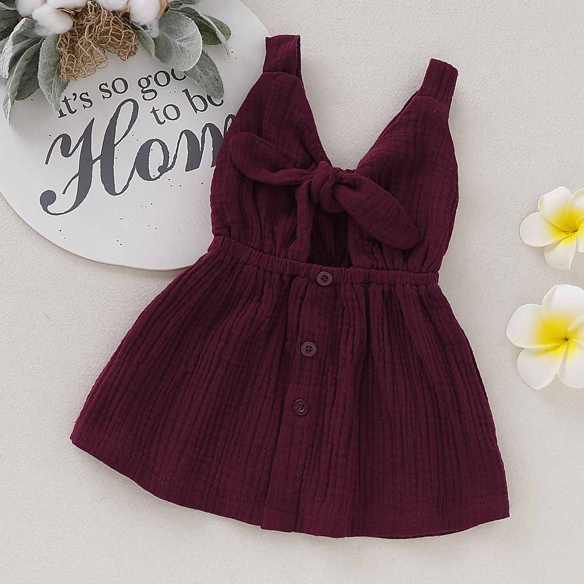 Pretty Solid Buttons Front Sleeveless Dress, zoerea.com