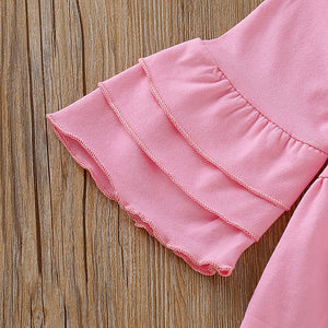 Baby Girls' Basic Solid Long Sleeve Regular Cotton Clothing Set Light Blue, zoerea.com