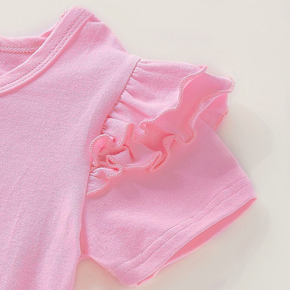 Layered Shoulder Tee And Floral Flare-Leg Pants Set, zoerea.com