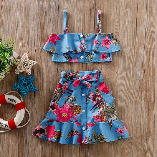2-piece Floral Strap Top And Dress Set, zoerea.com