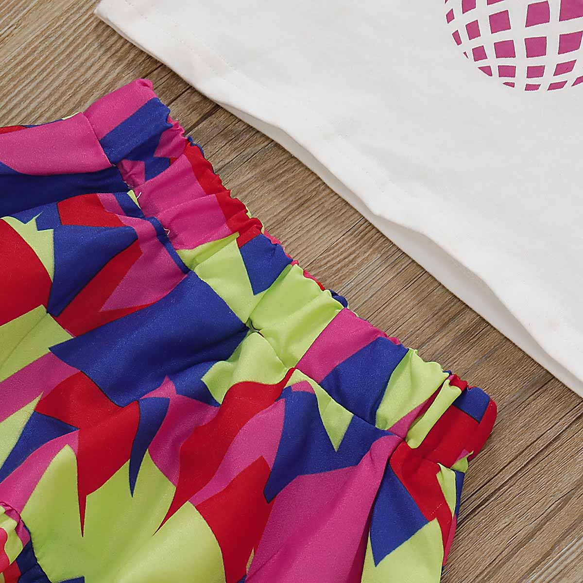 Lovely Pinapple Print T-shirt And Color Contrast Skirt, zoerea.com