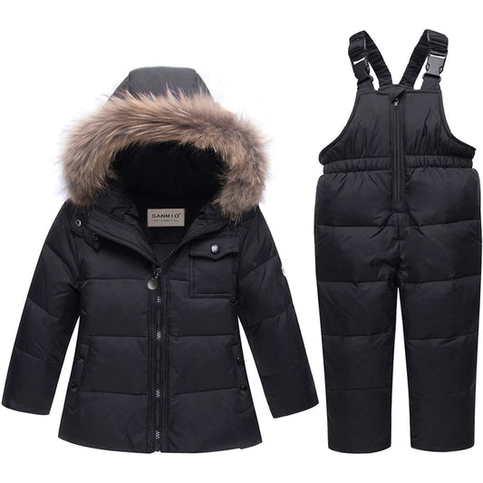 Stylish Hooded Coat And Bib Pants Set, zoerea.com