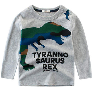 Fashionable Dinosaur Print Long-sleeve Tee, zoerea.com