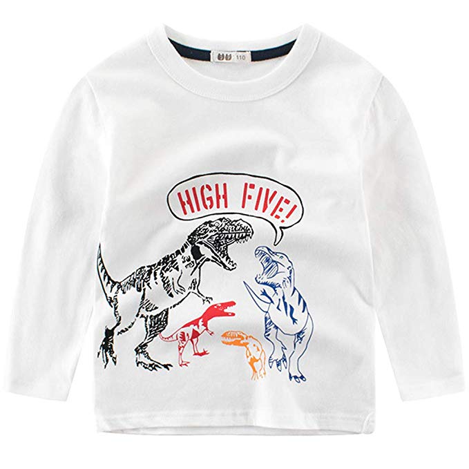 Fashionable Dinosaur Print Long-sleeve Tee, zoerea.com