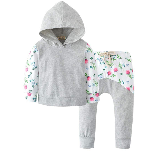 2-piece Casual Long-sleeve Hooded And Pants Set, zoerea.com