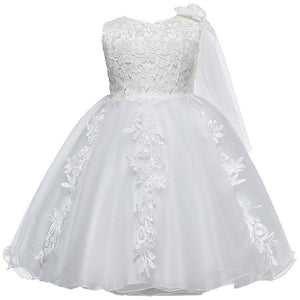 Bowknot Decor Embroidery Sleeveless Dress, zoerea.com