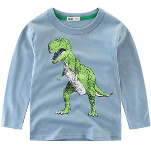 Fashionable Dinosaur Print Long-sleeve Tee, zoerea.com