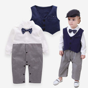 Faux-two Gentleman Bow Tie Jumpsuit, zoerea.com