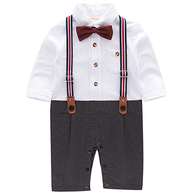 Trendy Faux-two Gentleman Romper, zoerea.com