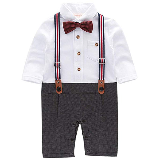 Trendy Faux-two Gentleman Romper, zoerea.com