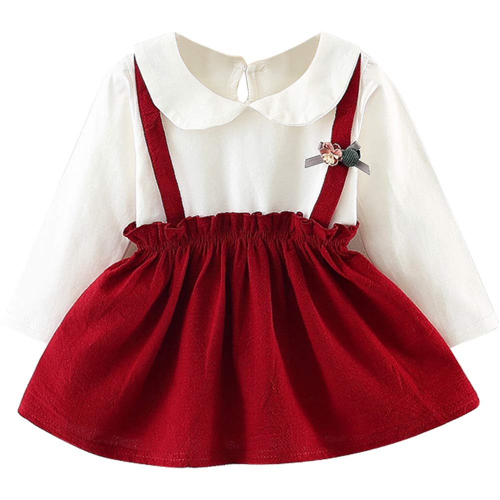 Baby/ Toddler Girl's Cartoon Doll Collar Faux-two Dress, zoerea.com