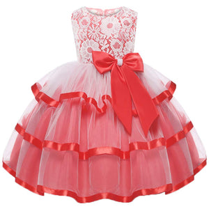 Bowknot Ruffled Lace Decor Princess Dress, zoerea.com