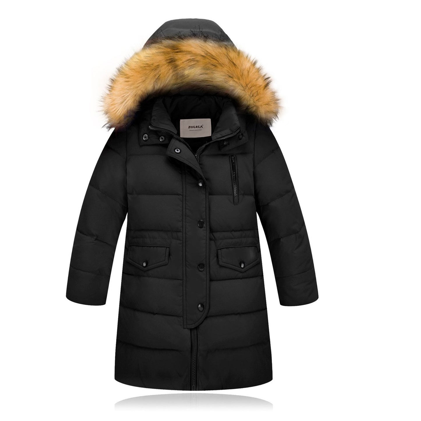 Stylish Duck-lining Hooded Long Down Jacket, zoerea.com