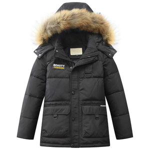 Winter Duck-lining Detachable Hooded Coat, zoerea.com