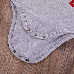Casual Red Lip Print Short-sleeve Bodysuit, zoerea.com