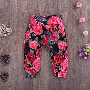 Long-sleeve Bodysuit, Floral Print Pants Set, zoerea.com