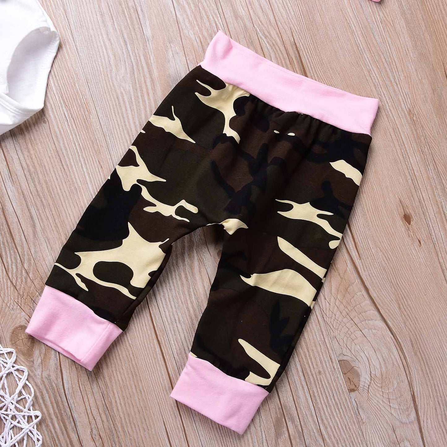 HELLO WORLD Bodysuit, Camouflage Pants And Headband And Hat Set, zoerea.com