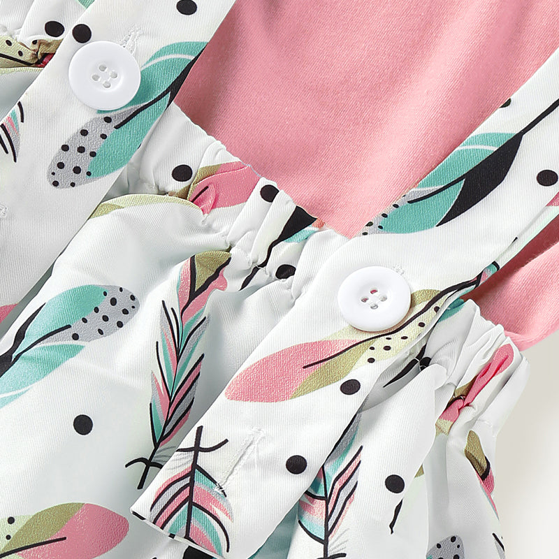 Baby Girls' Basic Solid Colored / Print Short Sleeve Clothing Set, zoerea.com