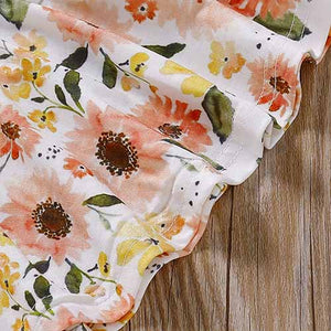 Stylish Floral Print Top And Denim Shorts, zoerea.com