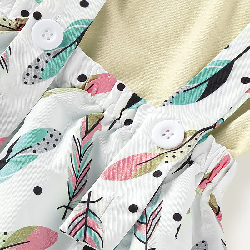 Baby Girls' Basic Solid Colored / Print Short Sleeve Clothing Set, zoerea.com