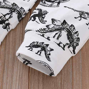 Dinosaur Print Short-sleeve Tee And Pants Set, zoerea.com