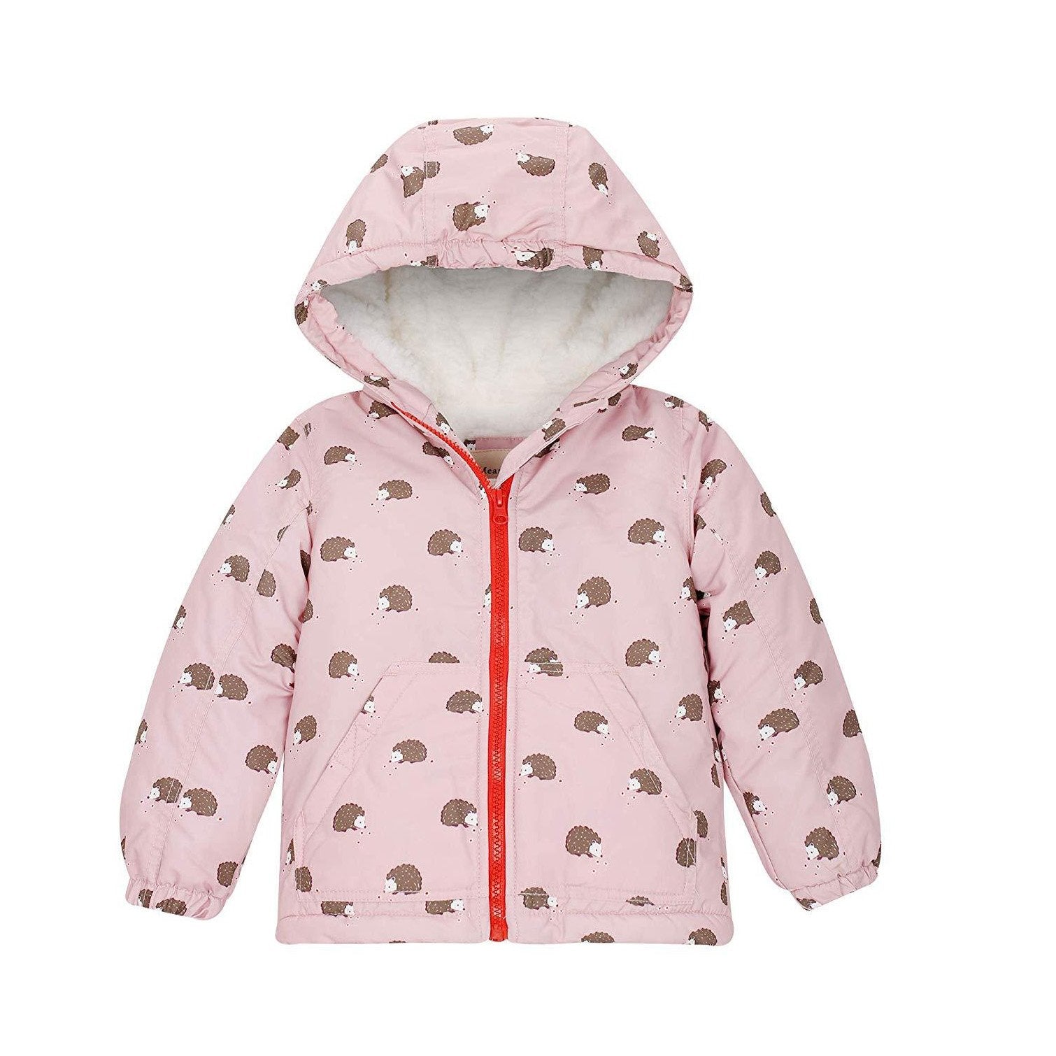 Warm Bird Print Long-sleeve Hooded Coat, zoerea.com