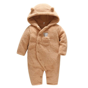 Comfy Long-sleeve Flannel Hooded Jumpsuit, zoerea.com