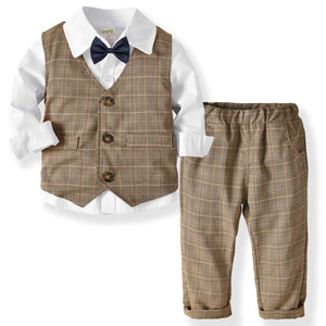 Gentleman Shirt Plaid Vest And Pants Outfit, zoerea.com