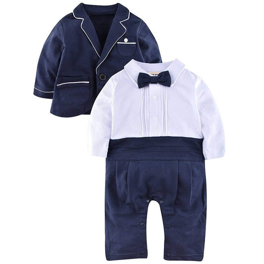 Faux-two Overalls Bodysuit And Coat Set, zoerea.com