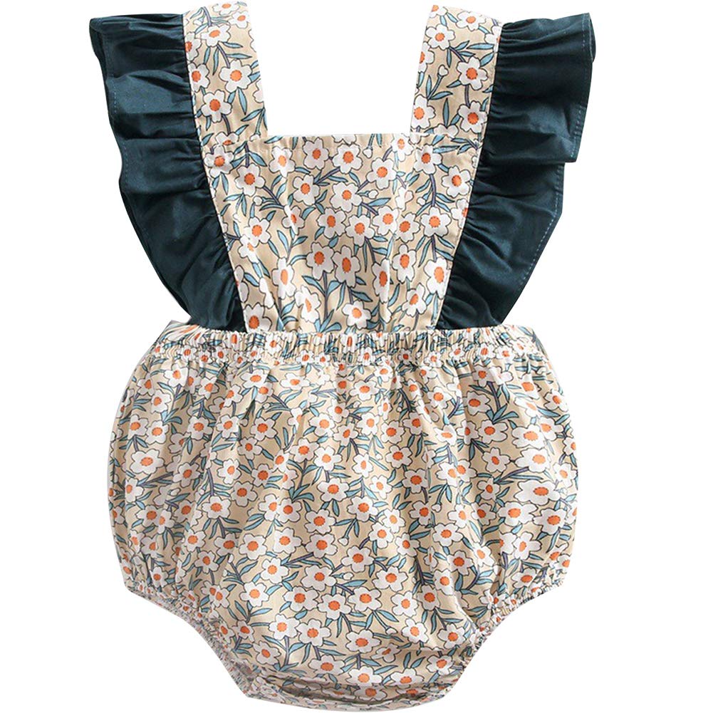 Beautiful Floral Print Ruffle-sleeve Bodysuit, zoerea.com