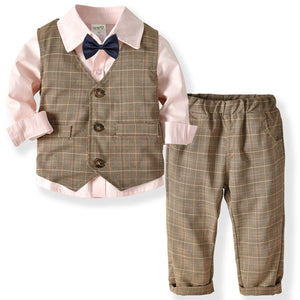 Gentleman Shirt Plaid Vest And Pants Outfit, zoerea.com