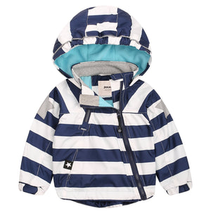 Rainbow Striped Fleece-lined Hooded Jacket, zoerea.com