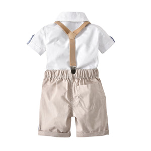 Gentleman Shirt Bodysuit And Shorts Set, zoerea.com