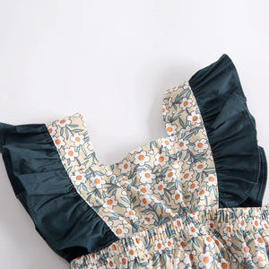 Beautiful Floral Print Ruffle-sleeve Bodysuit, zoerea.com