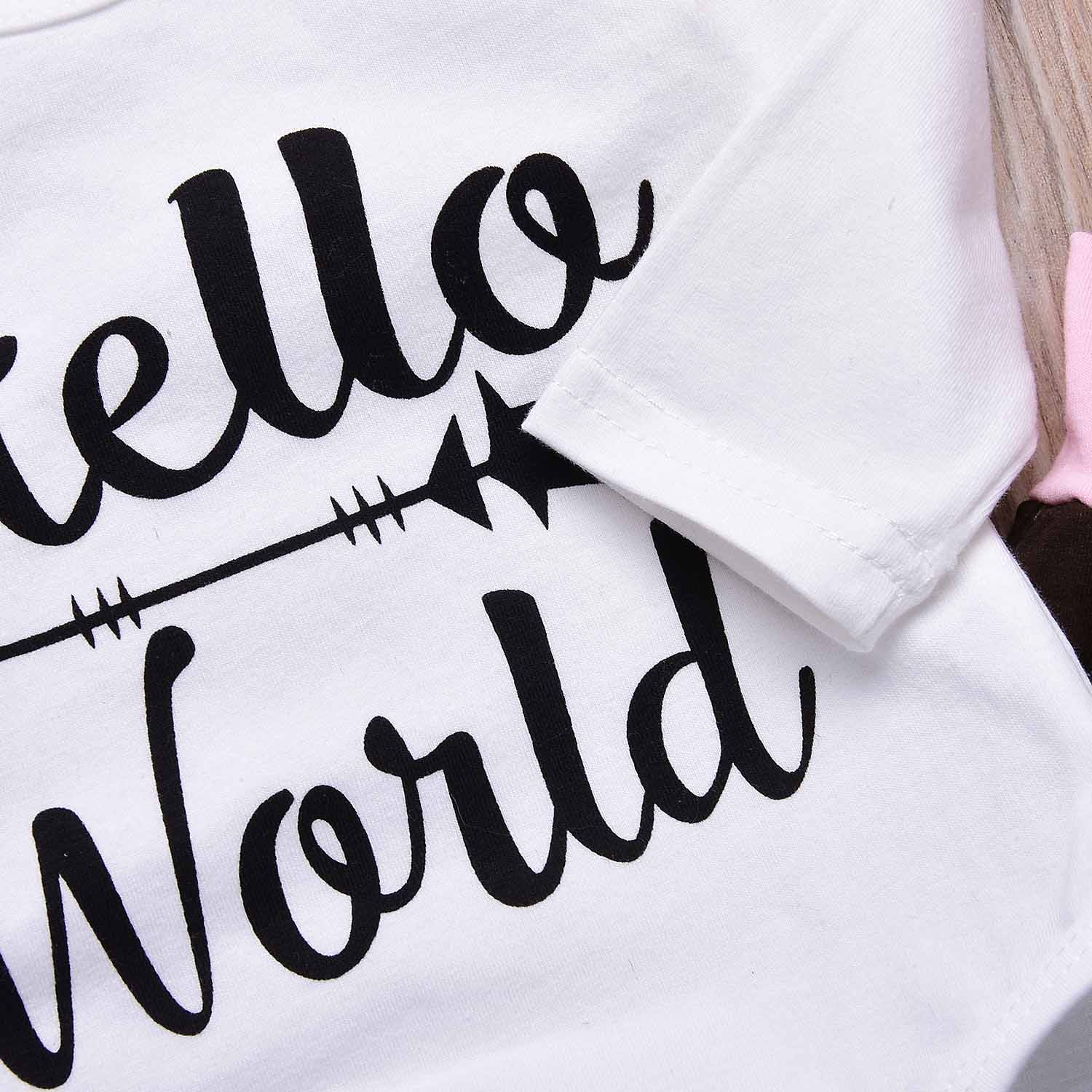 HELLO WORLD Bodysuit, Camouflage Pants And Headband And Hat Set, zoerea.com