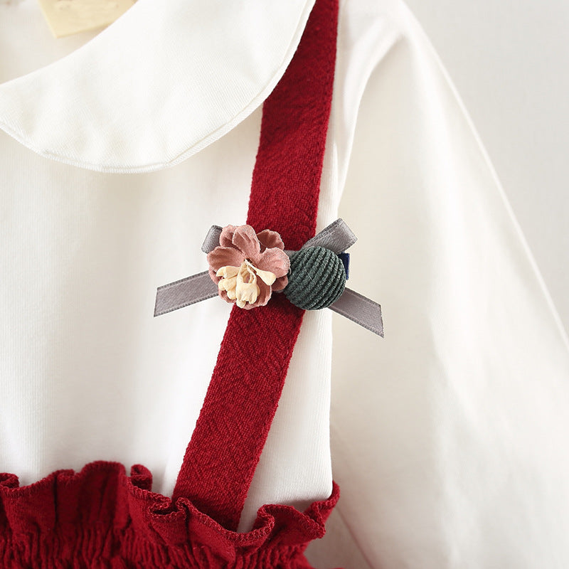 Baby/ Toddler Girl's Cartoon Doll Collar Faux-two Dress, zoerea.com