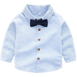 2-piece Bow Tie Striped Shirt And Suspender Pants, zoerea.com