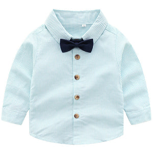 2-piece Bow Tie Striped Shirt And Suspender Pants, zoerea.com