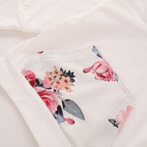 Beautiful Floral Long-sleeve Hoodie, Pants and Headband Set, zoerea.com