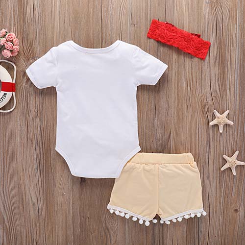 3-piece Bodysuit, Bowknot Decor Shorts Set, zoerea.com