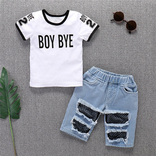 Baby Girls' Active / Basic Print Short Sleeve Short Clothing Set, zoerea.com