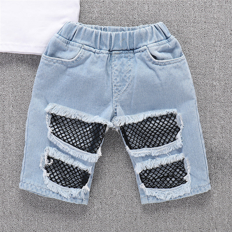 Baby Girls' Active / Basic Print Short Sleeve Short Clothing Set, zoerea.com