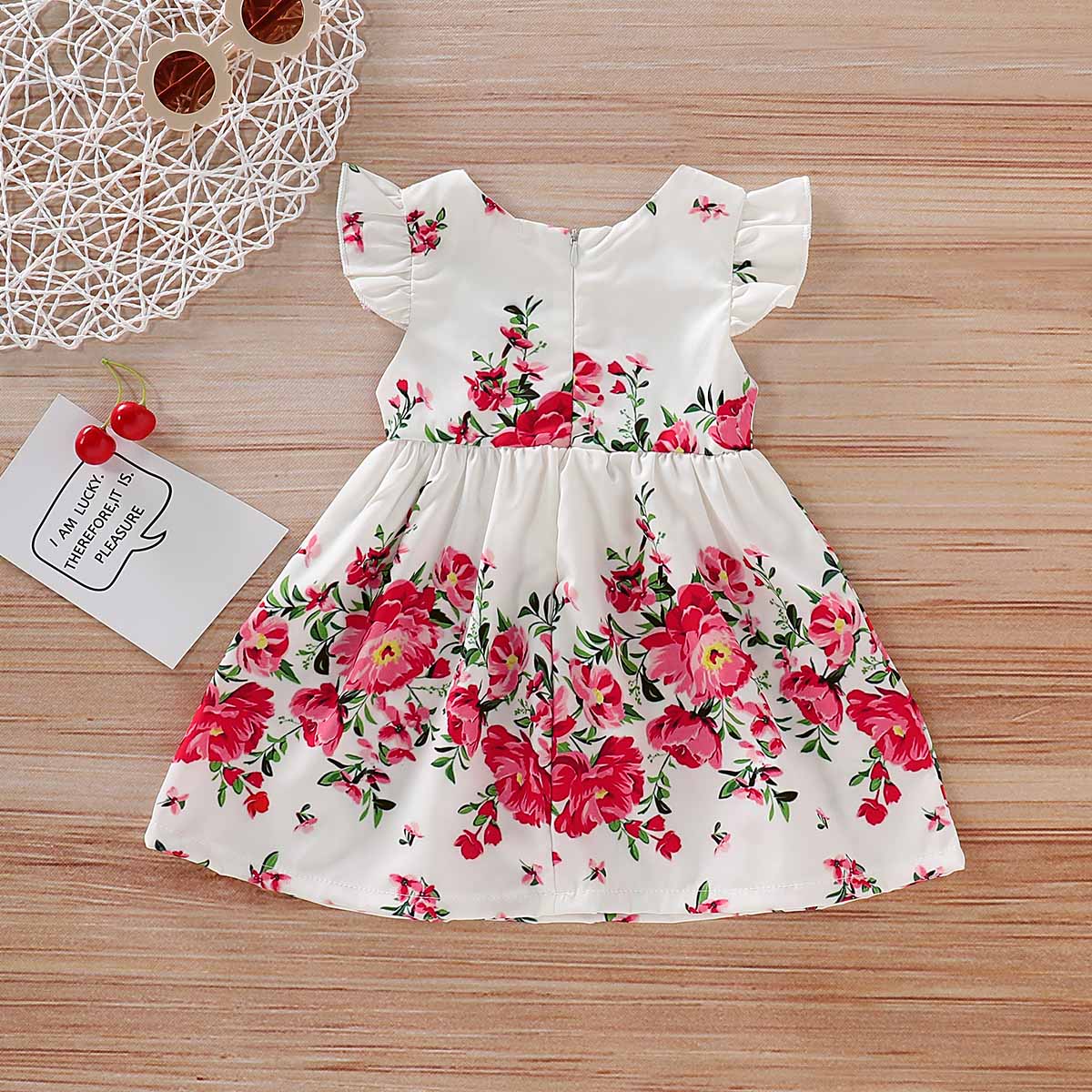 Baby / Toddler Girl's Floral Flutter-sleeve A-line Dress, zoerea.com
