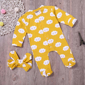 Baby Smile Cloud Print Jumpsuit, zoerea.com