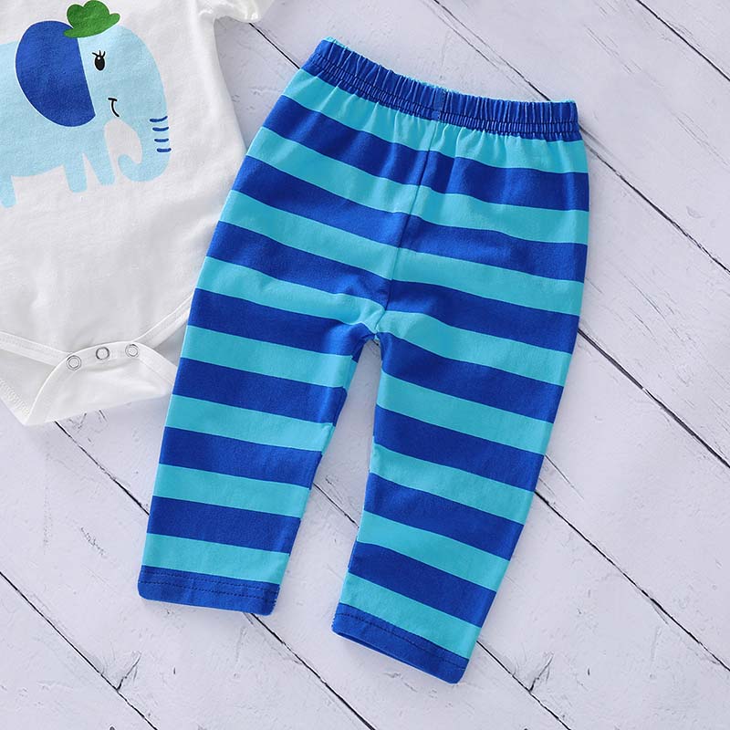 Cute Animal printed Bodysuit And Striped Pants Set, zoerea.com