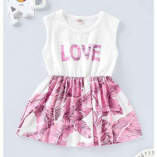 Letter Print And Feather Pattern Splice Dress, zoerea.com