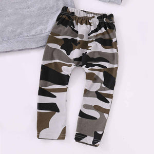 2-piece Letter Print Sweatshirt And Camouflage Pants, zoerea.com