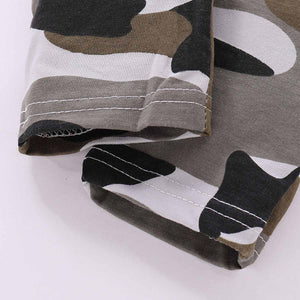 2-piece Letter Print Sweatshirt And Camouflage Pants, zoerea.com
