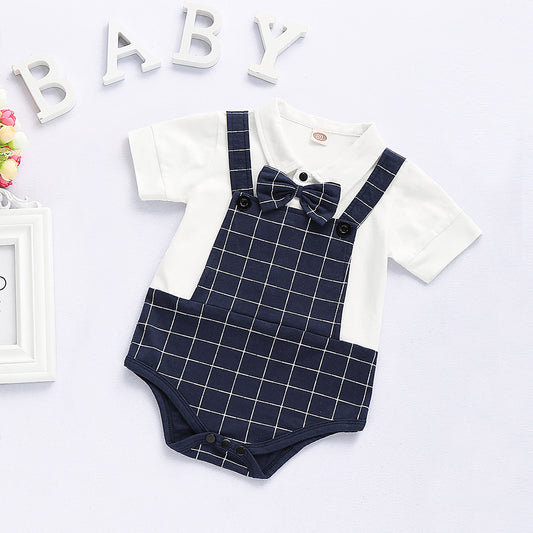 Plaid Bow Bodysuit for Baby Boy, zoerea.com
