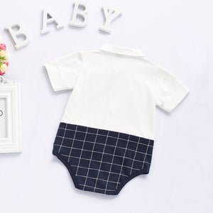 Plaid Bow Bodysuit for Baby Boy, zoerea.com